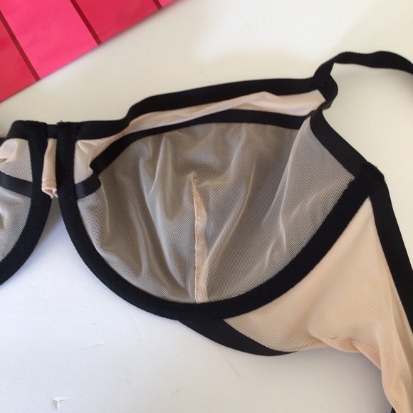 VICTORIA SECRET BLACK NUDE LINED DEMI BRA 34DD NWT - Picture 11 of 16